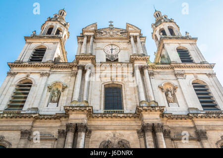 Facade of Nancy Cathedral in France Stock Photo