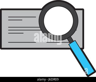 check bank with magnifying glass Stock Vector