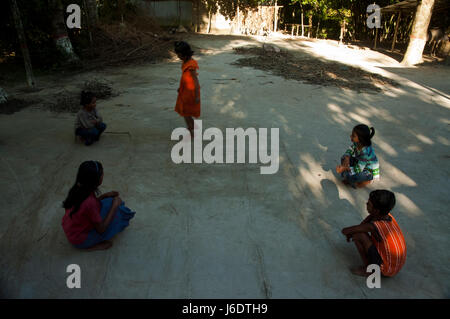 Children participate in the rural game. Narsingdi, Bangladesh. Stock Photo