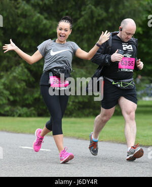 Runners take part in the first ever Stirling Marathon starting from Blair Drummond Safari Park, on a route which takes the 6500 entrants via Dunblane and the Bridge of Allan, before finishing at Stirling Castle. Stock Photo