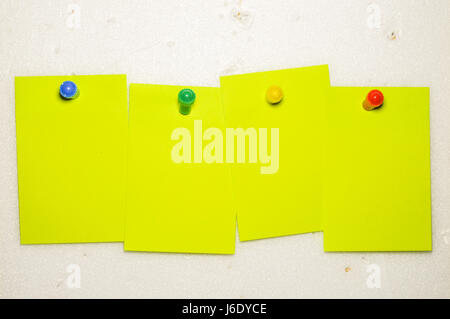 Paper note on wall background Stock Photo
