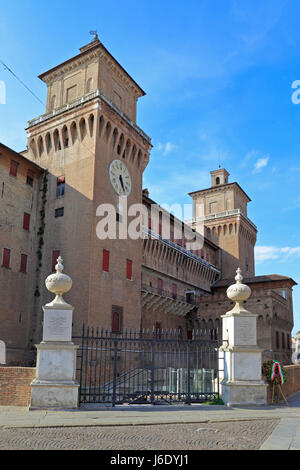 Estense Castle, Este Castle or Castello di San Michele, Ferrara, Emilia-Romagna, Italy, Europe. Stock Photo