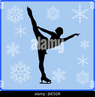 winter games figure skating button Stock Photo