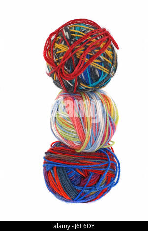 blue coloured colourful gorgeous multifarious richly coloured wool thread Stock Photo