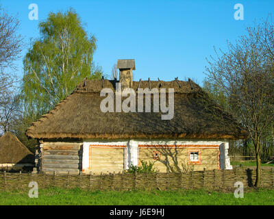 Authentic Ukrainian house in Pirogovo architecture and arts open-air museum, Kiev, Ukraine Stock Photo