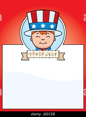 4th Of July Boy with Uncle Sam Outfit Illustration Stock Vector Image ...