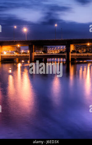 traffic transportation bridge dramatic style of construction architecture Stock Photo