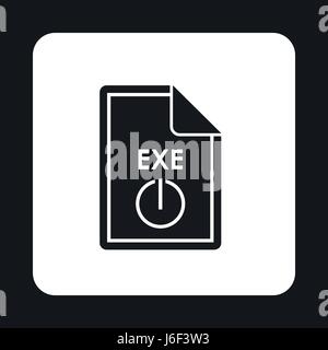 File EXE icon, simple style Stock Vector