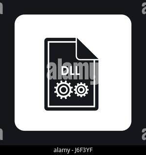 File DLL icon, simple style Stock Vector