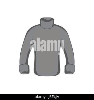 Mens sweater icon, black monochrome style Stock Vector