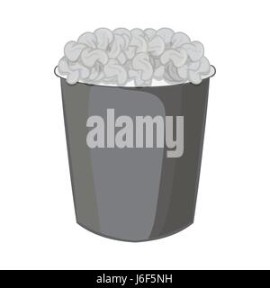 Popcorn icon, black monochrome style Stock Vector