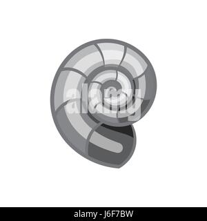 Snail icon, black monochrome style Stock Vector
