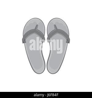 Flips flops icon, black monochrome style Stock Vector