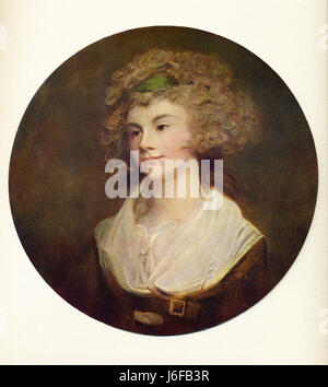 A painting by George Romney titled Lady Hamilton as a Bacchante ...