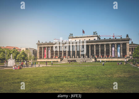 Berlin, Germany - may 19, 2017: People in front of the „Altes Museum“ ( german for Old Museum) on Museum Island in Berlin, German Stock Photo