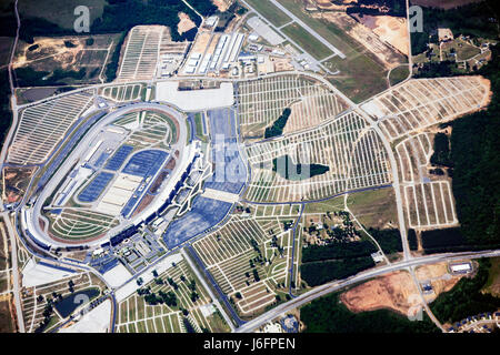 Atlanta Georgia,aerial photo,Atlanta Motor Speedway,parking lot,car park,race course,GA080513019 Stock Photo