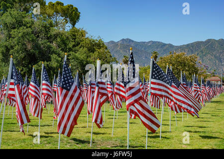 Sunny morning view of Sea of America Flags Stock Photo