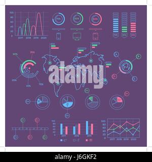 Social Media Colorful Infographic Elements Stock Vector