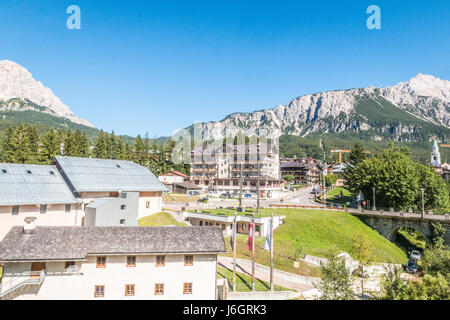 View of Cortina d'Ampezzo in Italy Stock Photo