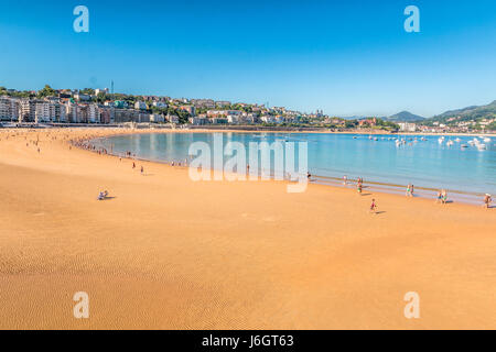 Beach in San Sebastian Spain Stock Photo