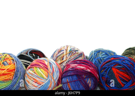 wool knit uncorrupted handicraft ball of wool coloured colourful gorgeous Stock Photo