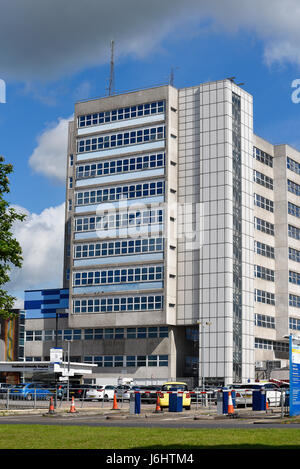 Southend University Hospital, Essex, UK entrance and car park Stock Photo