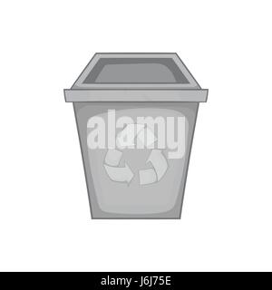Trash bin with recycling sign icon Stock Vector