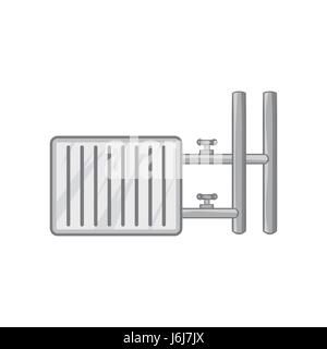Heating battery icon, black monochrome style Stock Vector