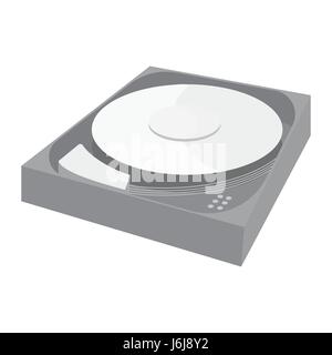 CD rom icon, black monochrome style Stock Vector