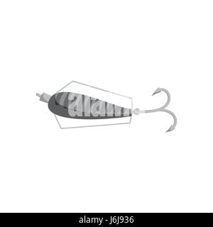 Spoon-bait icon, black monochrome style Stock Vector