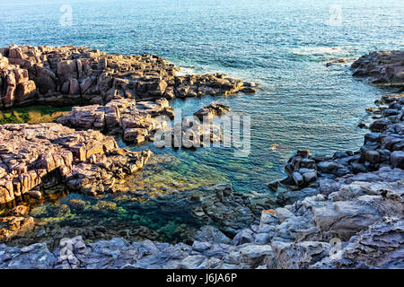 Panorama in La Conca bay - San Pietro s island - Italy Stock Photo