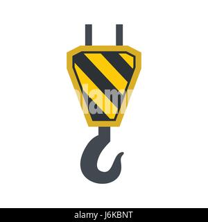 Hook from crane icon, flat style Stock Vector