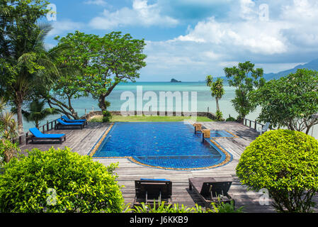 Beautiful swimming pool on Koh Chang island in Thailand Stock Photo