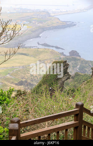 Apr 7, 2017 View of Seongsan Sunrise Peak in Jeju Island, South Korea Stock Photo