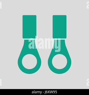 Connection terminal ring icon. Gray background with green. Vector illustration. Stock Vector
