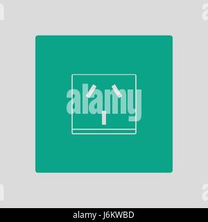 China electrical socket icon. Gray background with green. Vector illustration. Stock Vector