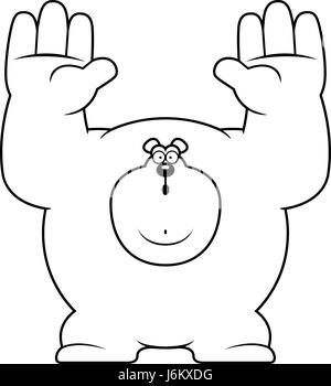 A cartoon illustration of a bear surrendering. Stock Vector