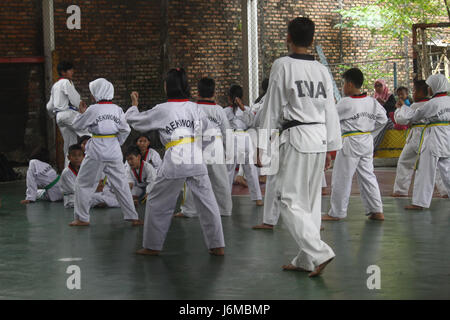 Bekasi Regency, Indonesia. 21st May, 2017. Dozens of Taekwondo collage