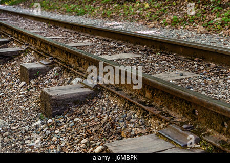 The rusty old railway track Stock Photo