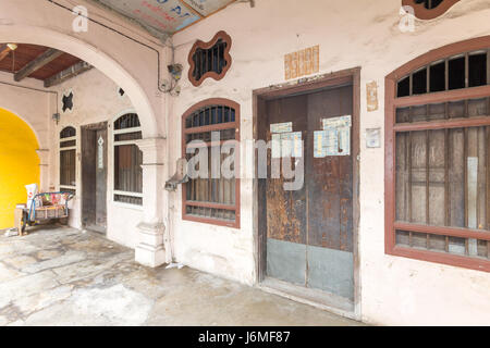 Sino Portuguese architecture shophouses in Soi Romanee, Old Phuket, town, Thailand Stock Photo