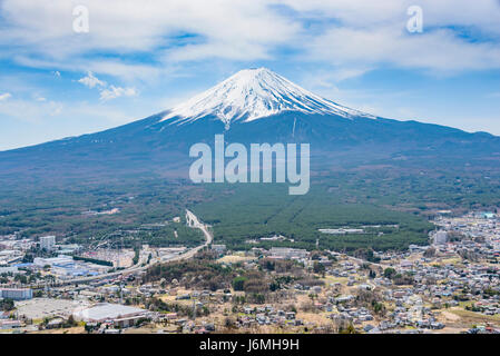 Mount Fuji viewed from Mount Tenjo.Iconic view of this famous mountain. Stock Photo