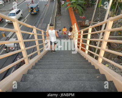 09438 Pedestrian footbridge Puregold Tayuman Juan Luna C-21 Capulong Tayuman Pritil Tondo Manila Stock Photo