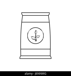Fertilizer bag icon, outline style Stock Vector