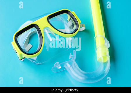 sport, fitness, water sports and objects concept - close up of swimming goggles Stock Photo