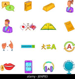 Translation icons set, cartoon style Stock Vector Image & Art - Alamy