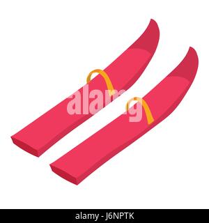 Skiing icon, cartoon style Stock Vector