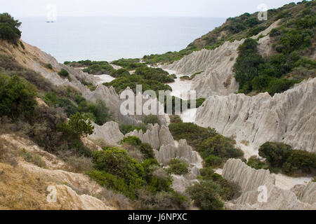 environment enviroment greece geology clay eroded nature travel hill holiday Stock Photo