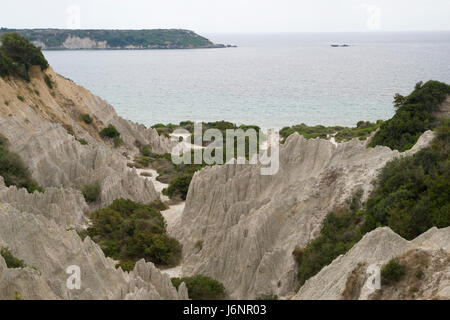 environment enviroment greece geology clay eroded nature travel hill holiday Stock Photo