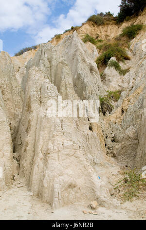 environment enviroment greece geology clay eroded nature travel hill holiday Stock Photo