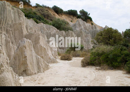 environment enviroment greece geology clay eroded nature travel hill holiday Stock Photo